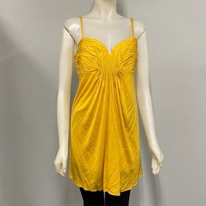bizz 100% Rayon Yellow Dress Large NWT